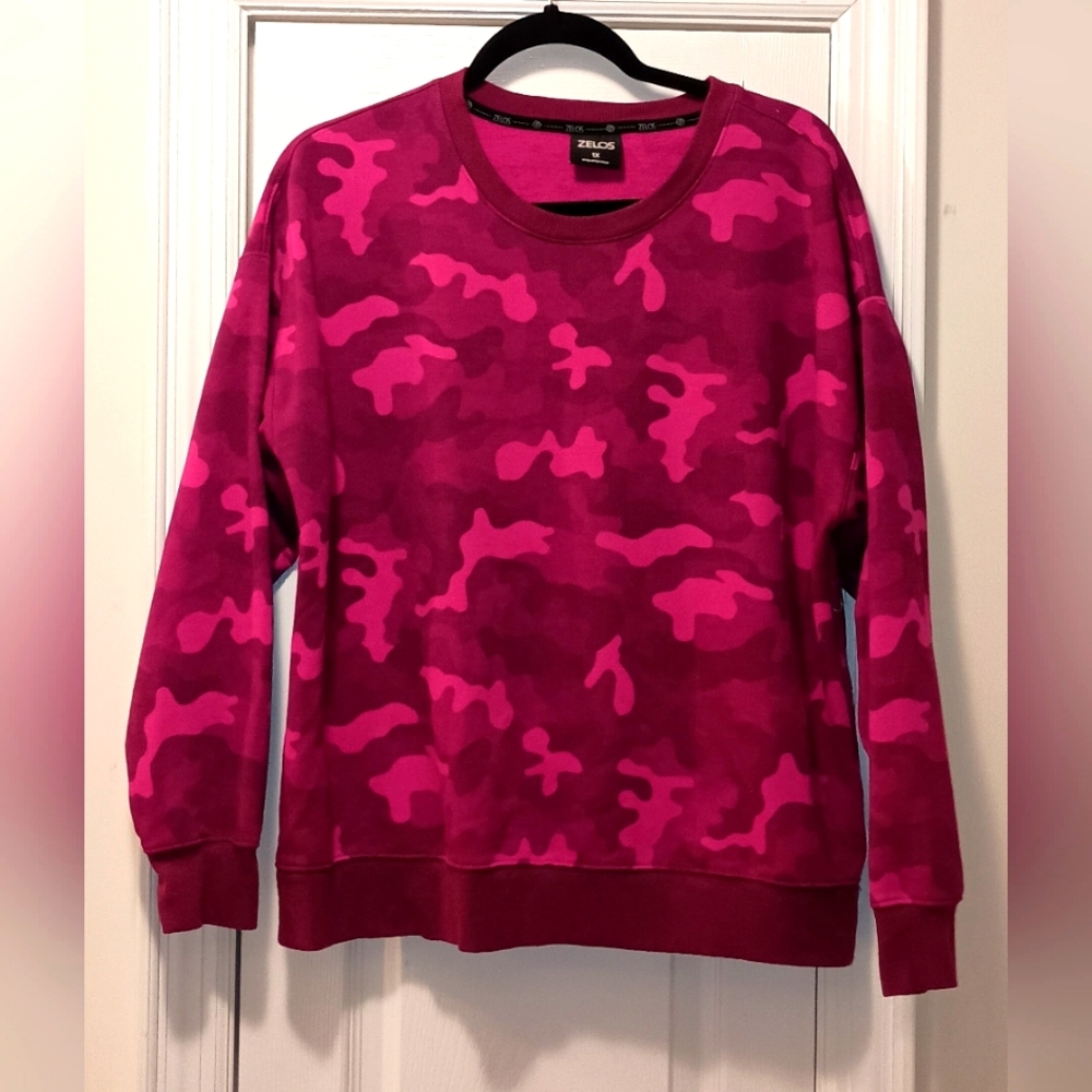 Zelos Pink Camo Light Weight Sweatshirt size 1X